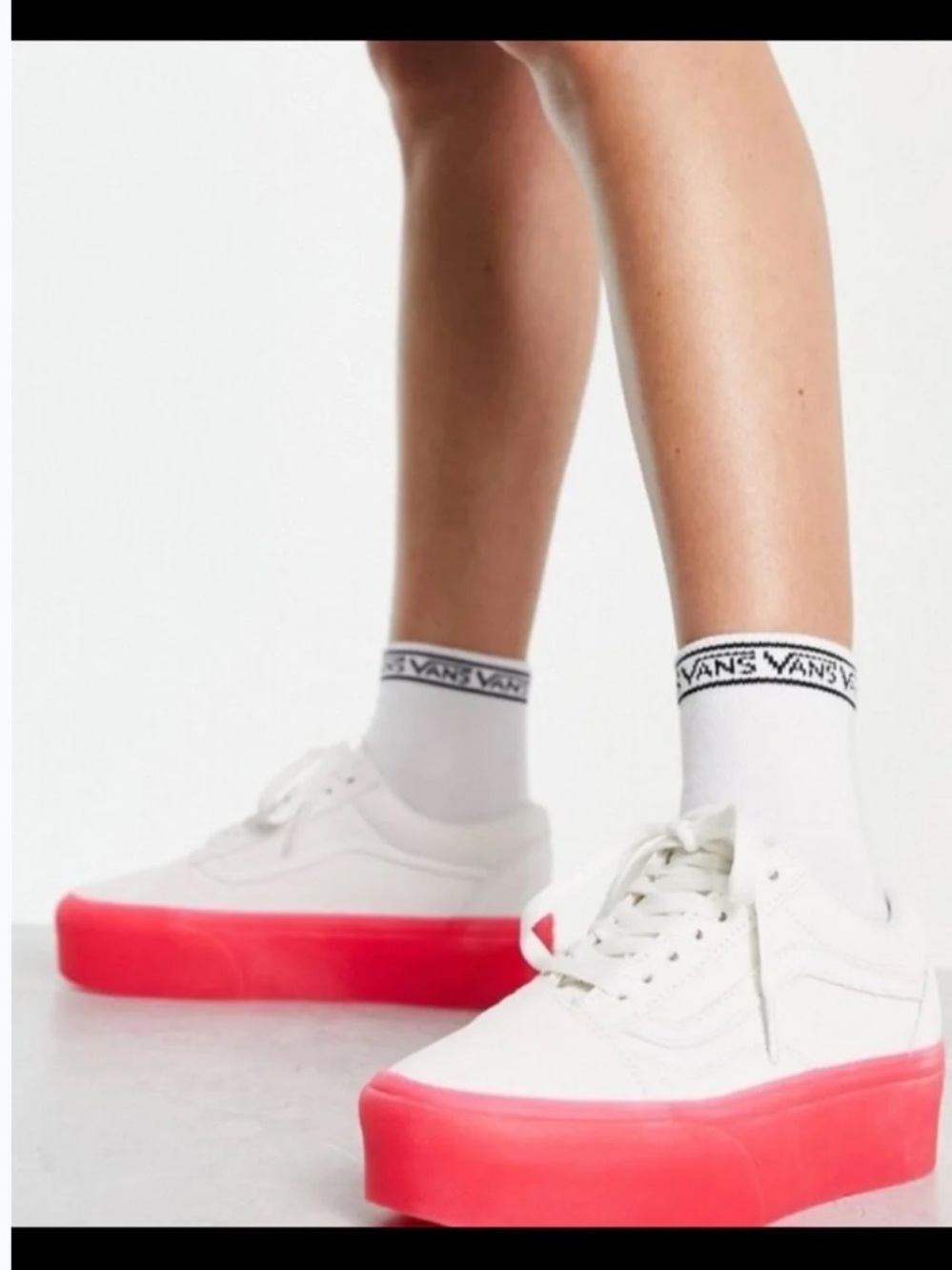 Vans Unisex Ua Stackform Sneakers in White with Pink Gum Sole